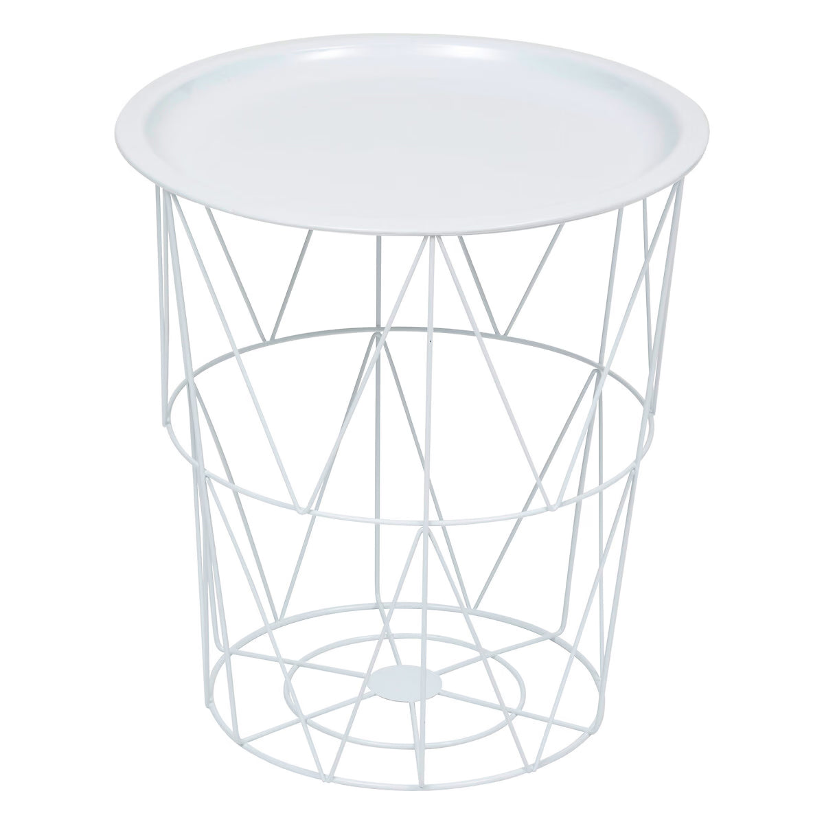 Masuta cafea cu depozitare Atmosphera Kumi, otel, 37x40 cm, alb