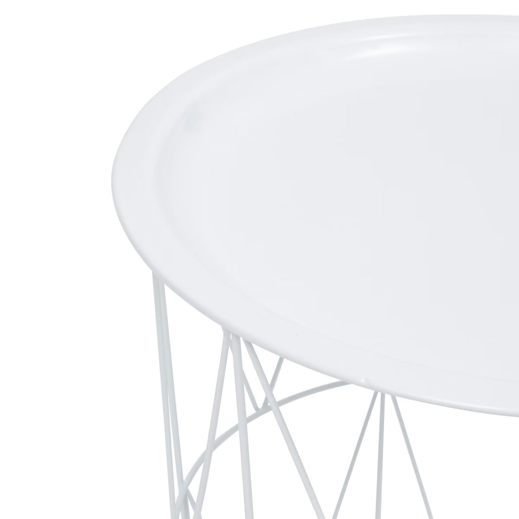 Masuta cafea cu depozitare Atmosphera Kumi, otel, 37x40 cm, alb