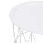 Masuta cafea cu depozitare Atmosphera Kumi, otel, 37x40 cm, alb