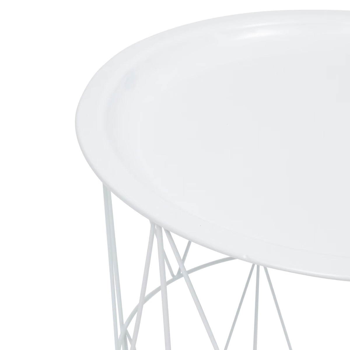 Masuta cafea cu depozitare Atmosphera Kumi, otel, 37x40 cm, alb