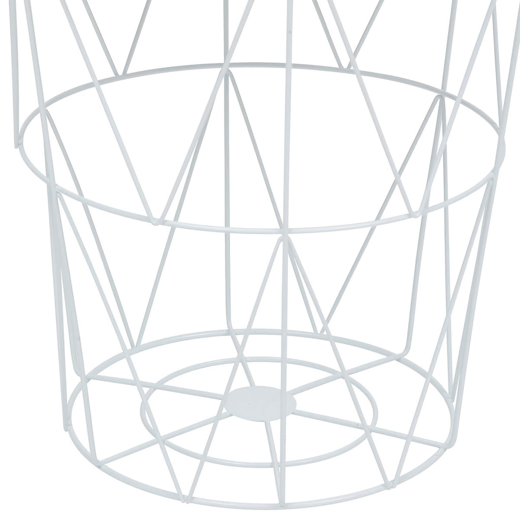 Masuta cafea cu depozitare Atmosphera Kumi, otel, 37x40 cm, alb