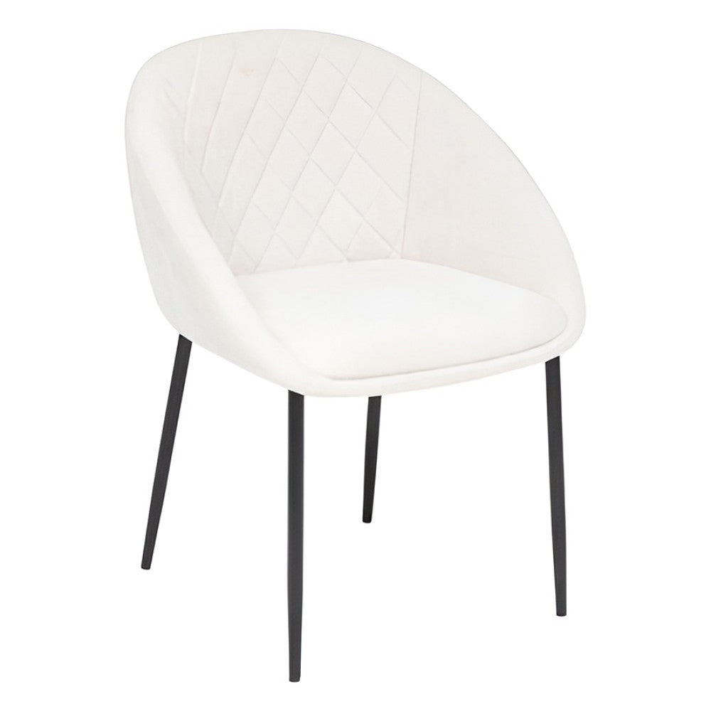 Scaun Atmosphera Seliso cu sezut din chenille, cadru din otel, 60x57x81 cm, bej