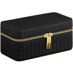 SONGMICS Cutie ceasuri Ronne, pentru 3 ceasuri, imitatie piele PU, 20x10x9 cm, negru