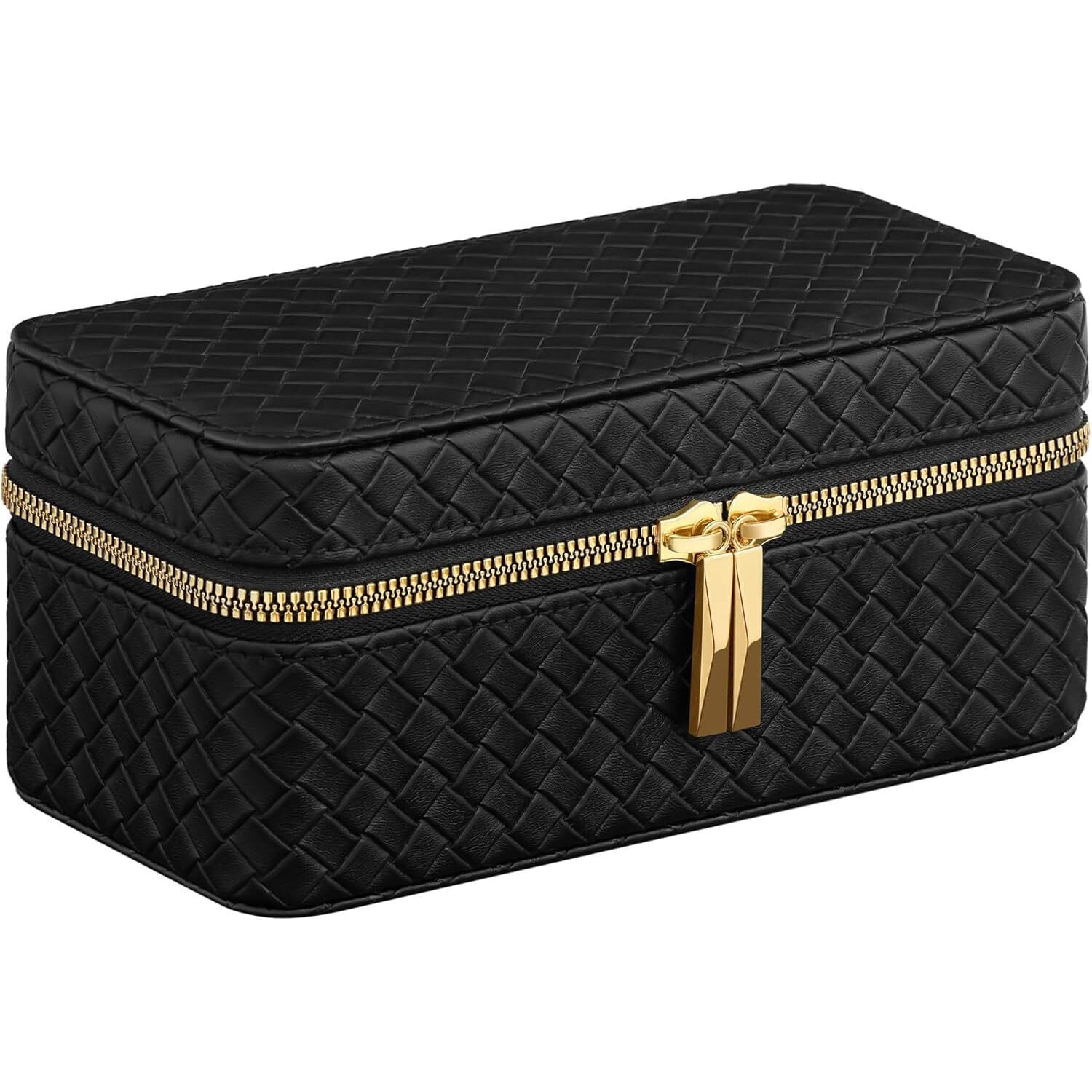 SONGMICS Cutie ceasuri Ronne, pentru 3 ceasuri, imitatie piele PU, 20x10x9 cm, negru