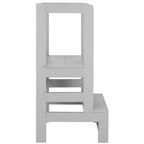 Turn de invatare inaltator multifunctional din lemn, platforma reglabila pe 3 inaltimi, 90x39x44 cm, gri