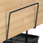 Suport vase 2 niveluri cu tava scurgere si suport tacamuri, 42x30x31,5 cm, negru