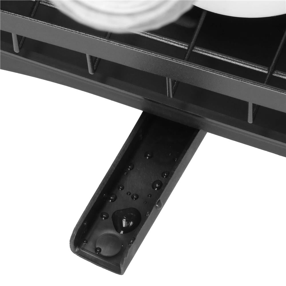 Suport vase 2 niveluri cu tava scurgere si suport tacamuri, 42x30x31,5 cm, negru