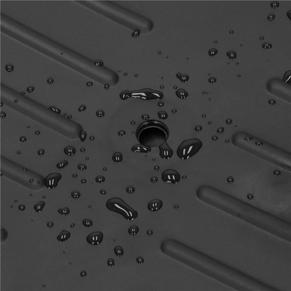 Suport vase 2 niveluri cu tava scurgere si suport tacamuri, 42x30x31,5 cm, negru