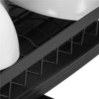 Suport vase 2 niveluri cu tava scurgere si suport tacamuri, 42x30x31,5 cm, negru