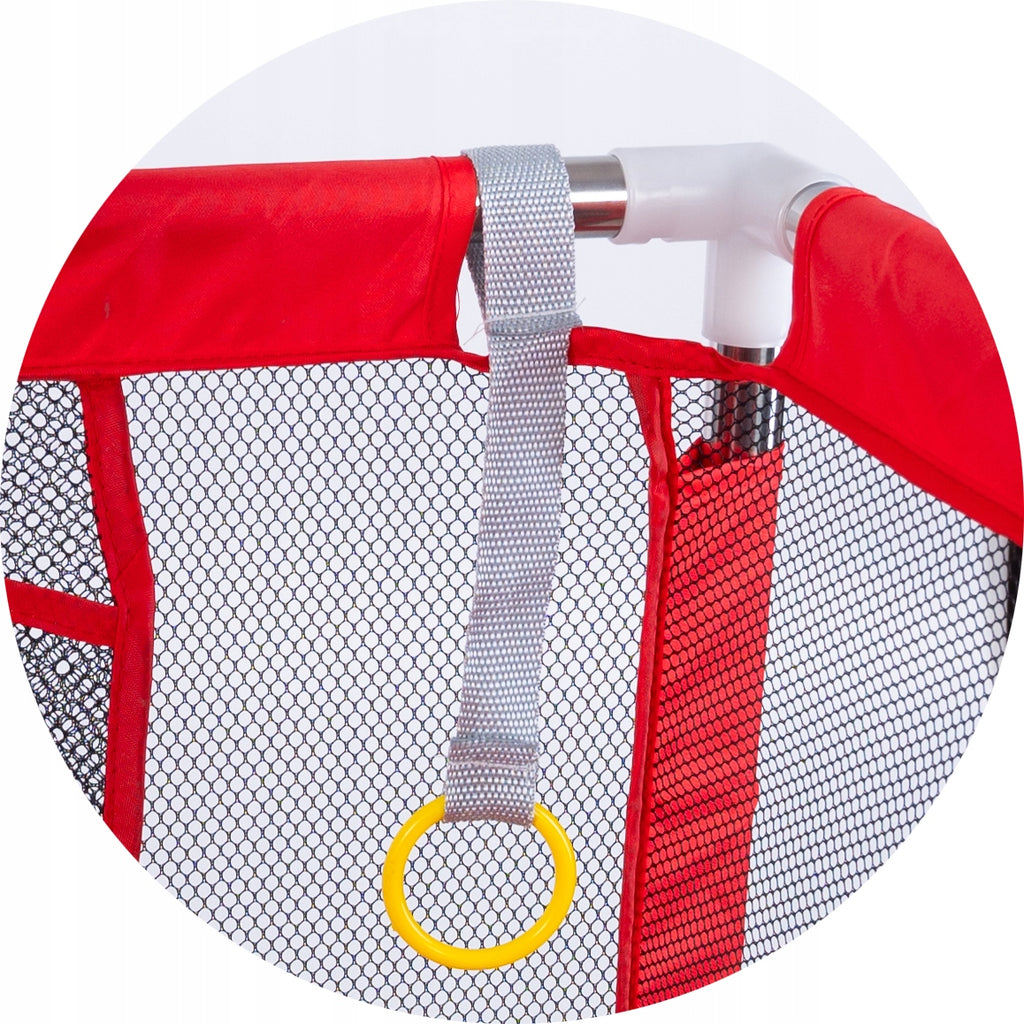 Tarc loc de joaca XXL pentru copii sau bebe, material textil, rosu, 230x122x62cm