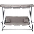 Leagan gradina 3 locuri cu baldachin reglabil, perne si suport pahare, 210x120x170 cm, gri