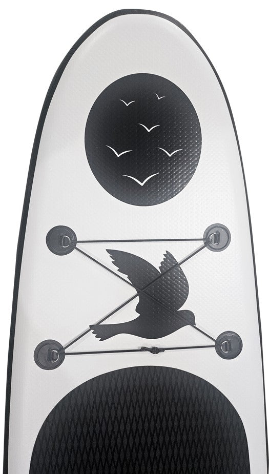 Placa Stand up paddle SUP gonflabila cu vasla, pompa si accesorii, 320x80x19 cm, 150 kg, gri