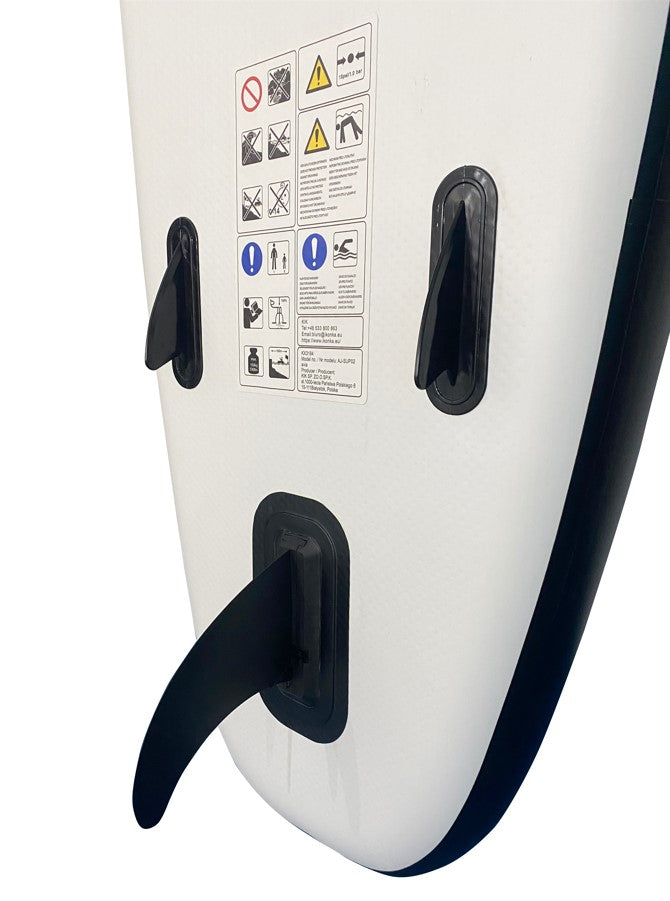 Placa Stand up paddle SUP gonflabila cu vasla, pompa si accesorii, 320x80x19 cm, 150 kg, gri