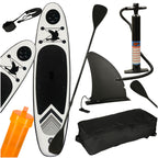 Placa Stand up paddle SUP gonflabila cu vasla, pompa si accesorii, 320x80x19 cm, 150 kg, gri