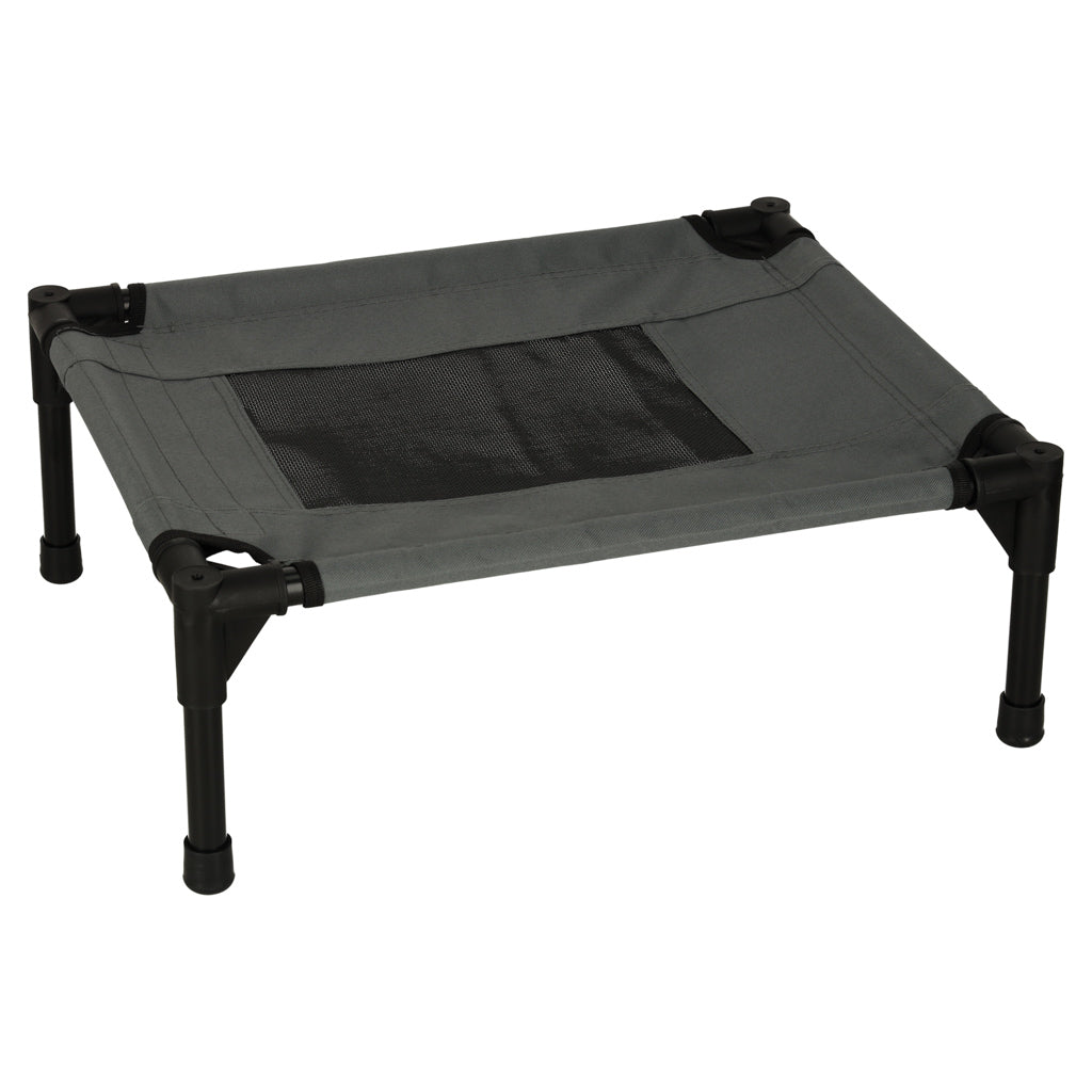 Casuta cu pat pentru caini si pisici, cu acoperis detasabil si baza ventilata, 54x44x60 cm, negru