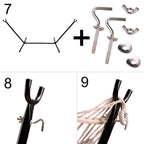 Hamac cu suport metalic, material textil 210x153 cm, cadru 247x133x104 cm, negru si gri