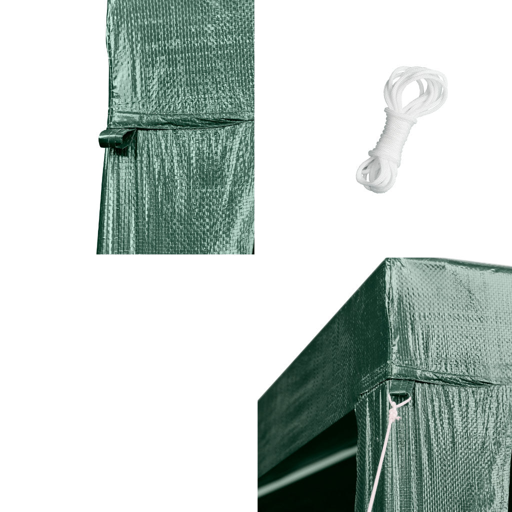 Pavilion gradina 250x250x255 cm, structura metalica cu 4 picioare, acoperis PE 90g/mp, verde