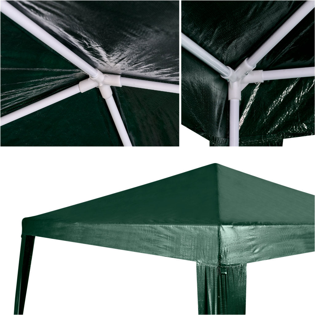 Pavilion gradina 250x250x255 cm, structura metalica cu 4 picioare, acoperis PE 90g/mp, verde