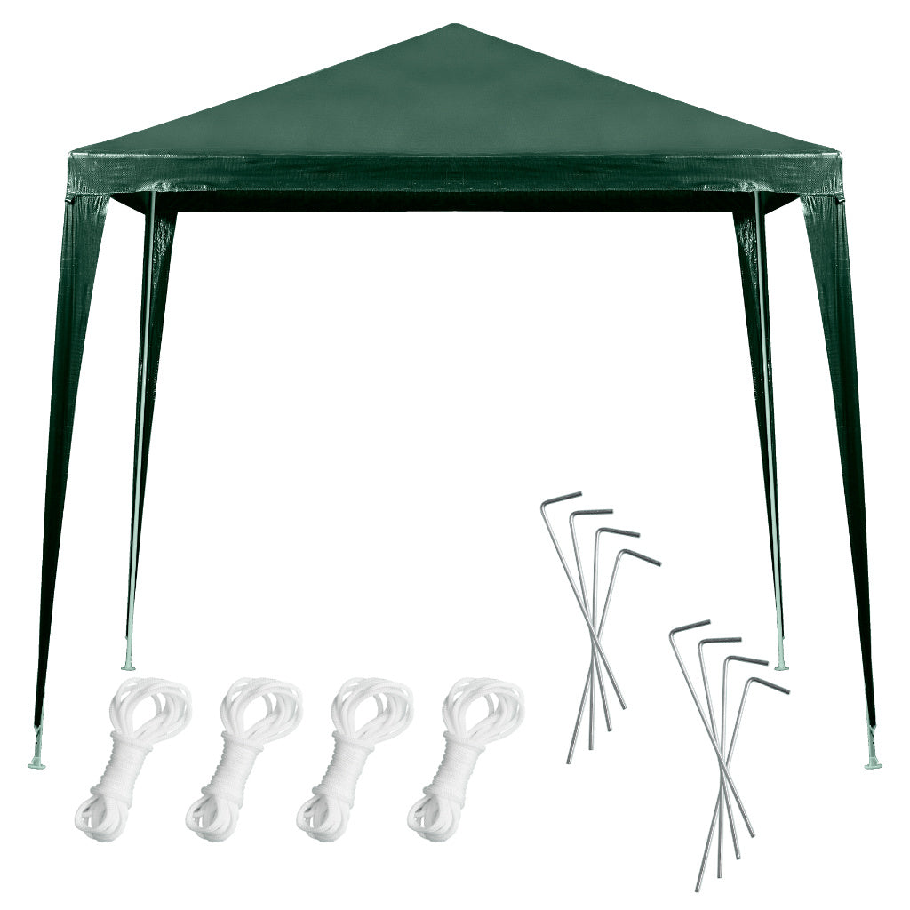 Pavilion gradina 250x250x255 cm, structura metalica cu 4 picioare, acoperis PE 90g/mp, verde