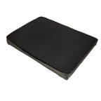 Pat ortopedic pentru caini, dreptunghiular, husa detasabila, 90x70x10 cm, gri inchis