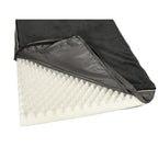 Pat ortopedic pentru caini, dreptunghiular, husa detasabila, 90x70x10 cm, gri inchis