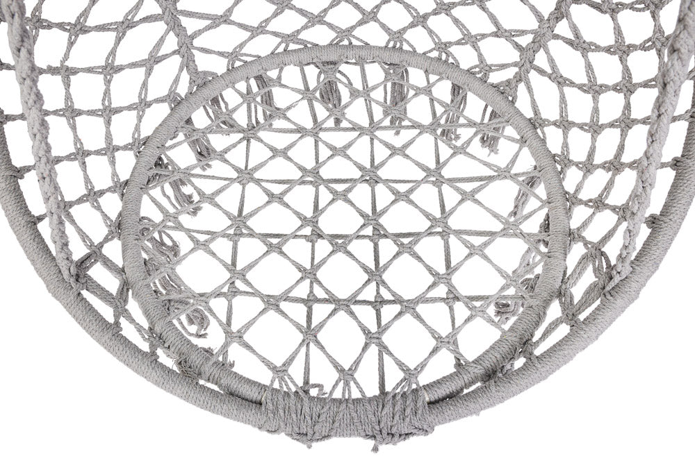 Scaun rotund tip leagan suspendat cu perna Confort Plus, casa sau gradina, gri