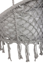 Scaun rotund tip leagan suspendat cu perna Confort Plus, casa sau gradina, gri