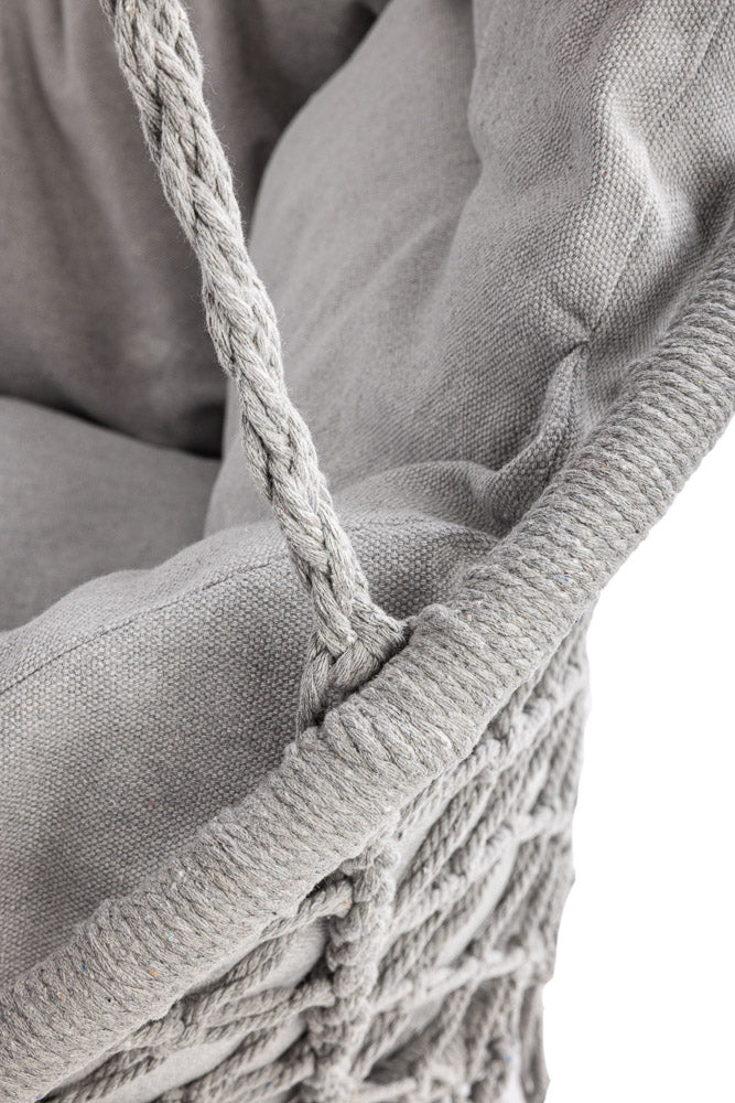 Scaun rotund tip leagan suspendat cu perna Confort Plus, casa sau gradina, gri