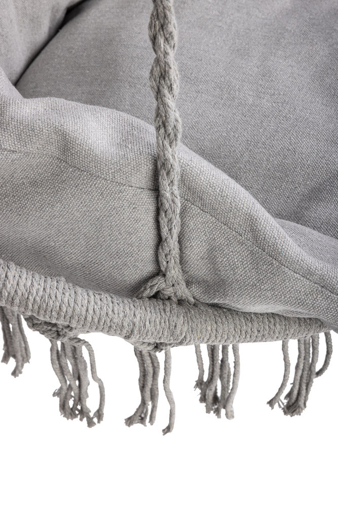 Scaun rotund tip leagan suspendat cu perna Confort Plus, casa sau gradina, gri