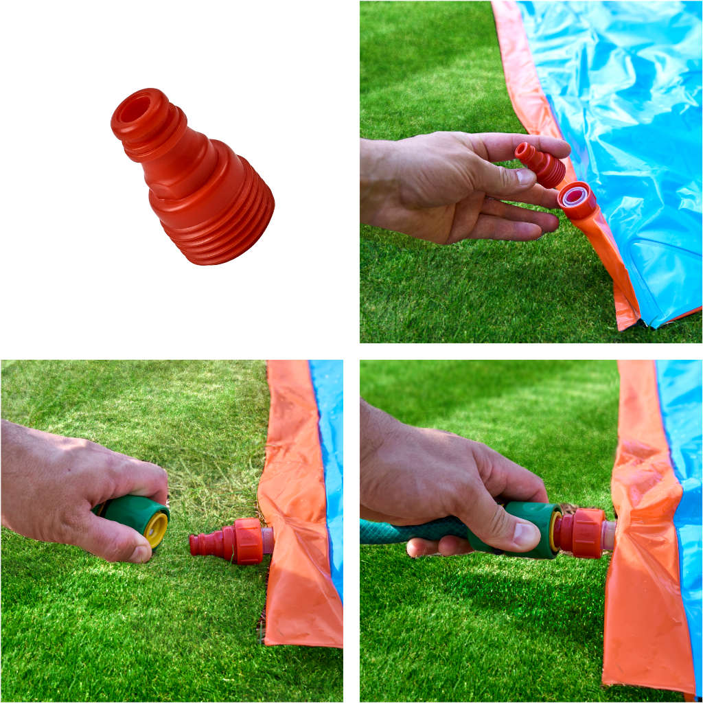 Tobogan cu apa dublu, 488 cm – conectare la furtun, distractie pentru 2 copii