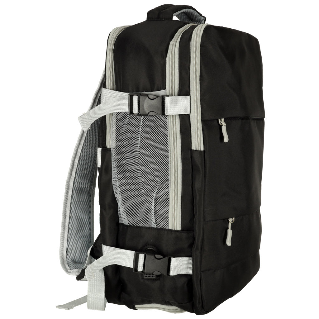 Rucsac de calatorie, 45x28x16 cm, negru – impermeabil, compatibil pentru companii aeriene low cost