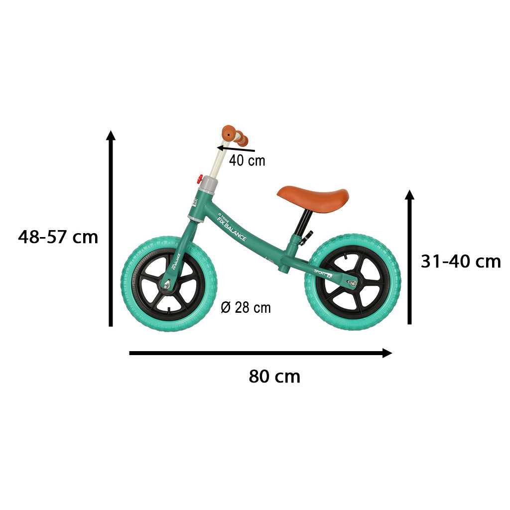 Bicicleta fara pedale pentru copii 80x40x57 cm, reglabila, roti din spuma, 1.8 kg, turcoaz