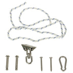 Set de montaj pentru hamac sau leagan – suport tavan, sfoara 196 cm, rotire 360°, 300 kg