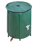 Rezervor pliabil pentru apa pluviala cu robinet, capac si structura PVC, 200 litri, 70x55x55 cm, verde