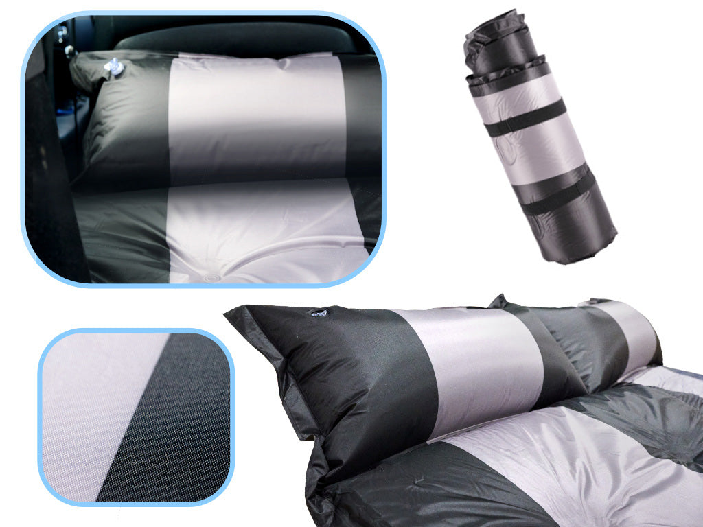 Saltea gonflabila auto 170x120 cm, cu perna integrata si husa de transport, negru