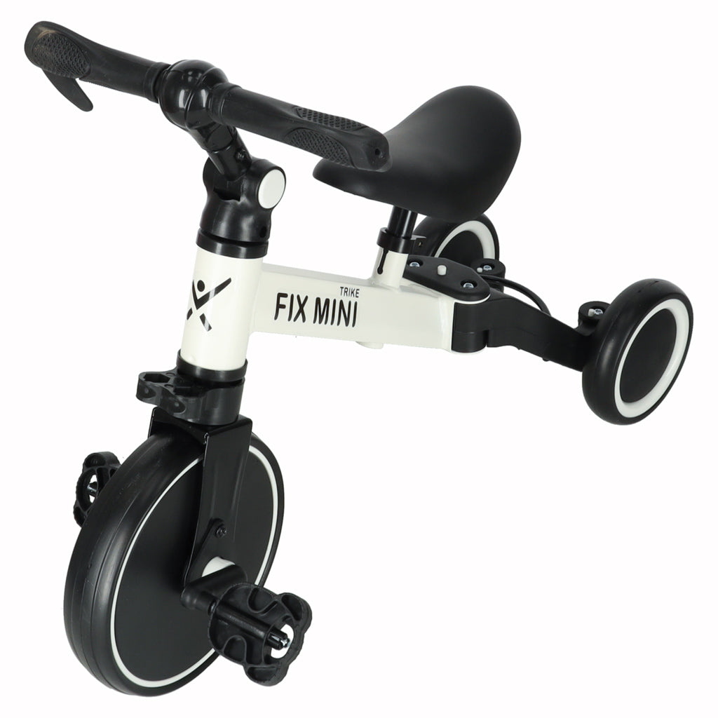 Tricicleta 3in1 Mini 67x47x51 cm, transformabila in bicicleta fara pedale, reglabila, roti din spuma, alb-negru