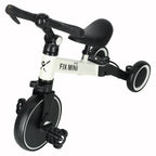 Tricicleta 3in1 Mini 67x47x51 cm, transformabila in bicicleta fara pedale, reglabila, roti din spuma, alb-negru