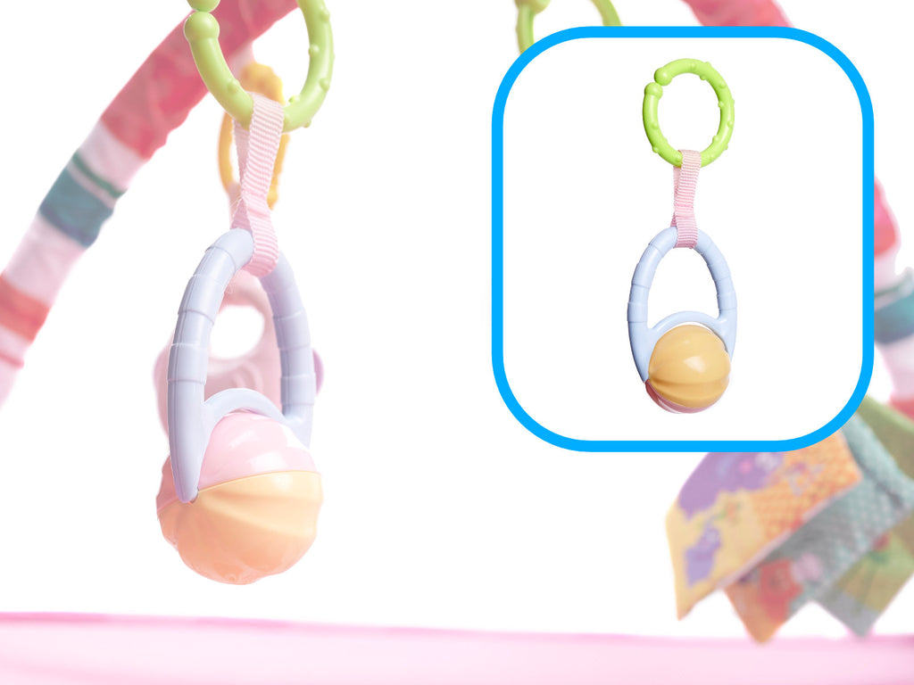 Tarc de joaca pentru bebelusi, 76x76x50 cm, roz – cu jucarii, mingi si arcade interactive