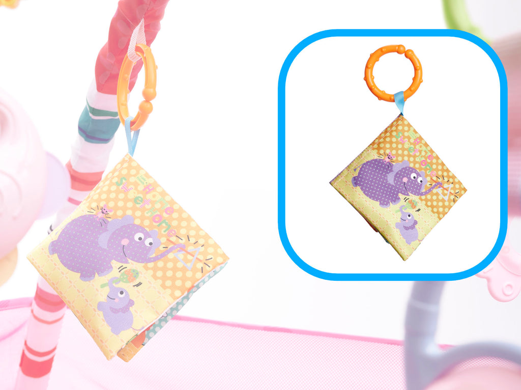 Tarc de joaca pentru bebelusi, 76x76x50 cm, roz – cu jucarii, mingi si arcade interactive