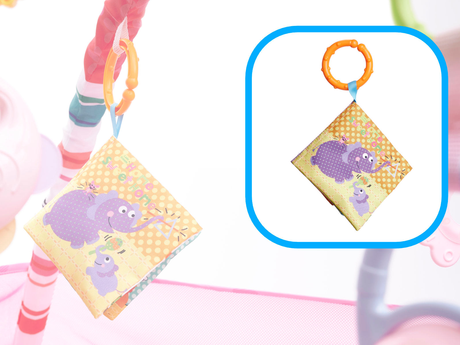 Tarc de joaca pentru bebelusi, 76x76x50 cm, roz – cu jucarii, mingi si arcade interactive