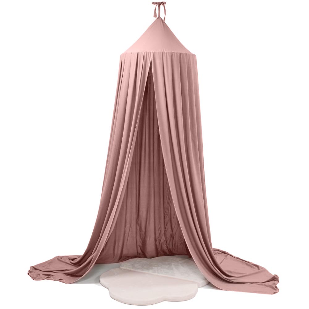 Baldachin suspendat tip cort 70x290 cm, decor camera copii, cu set montaj, roz