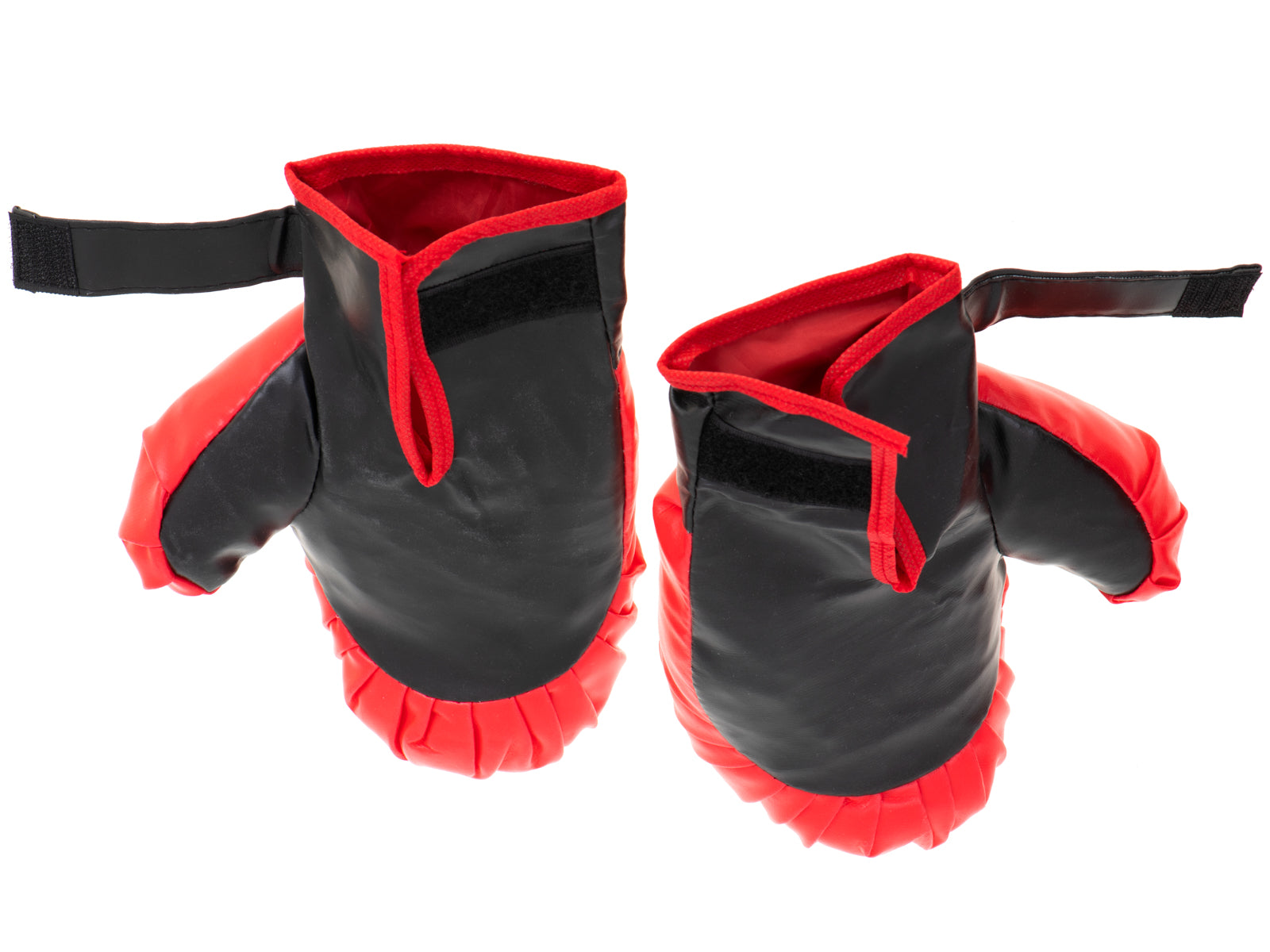 Set sac de box pentru copii 53x45 cm, cu manusi incluse, pentru antrenament acasa, rosu-negru