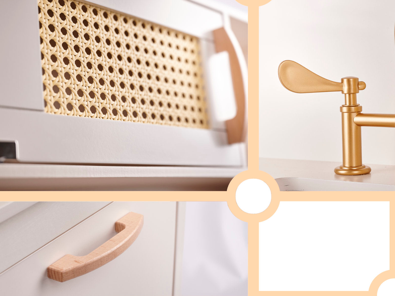 Bucatarie din lemn pentru copii 100x68x29 cm, cu accesorii si efecte luminoase, stil retro, MDF si plastic, boho, crem