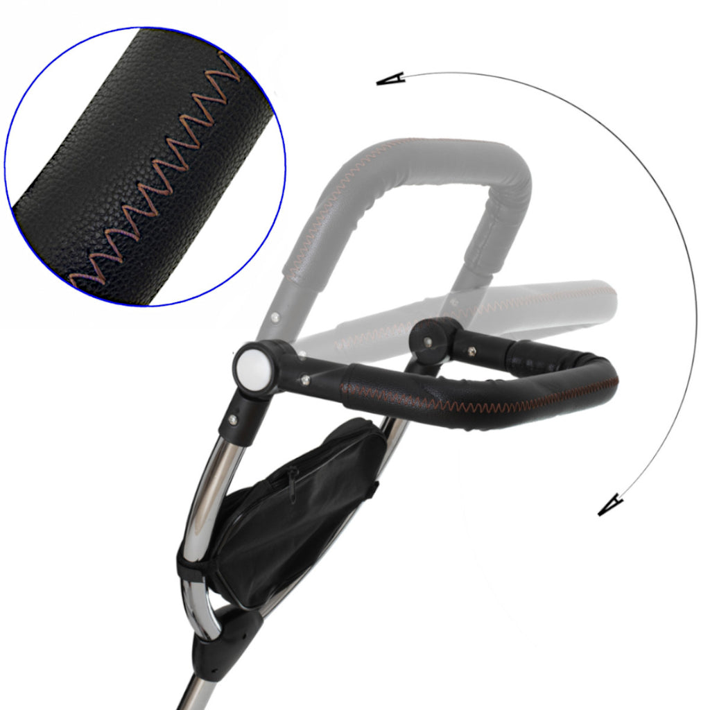 Tricicleta 3in1 105x52x94 cm, sezut rotativ 360°, roti fara aer, copertina reglabila, negru