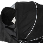 Tricicleta 3in1 105x52x94 cm, sezut rotativ 360°, roti fara aer, copertina reglabila, negru