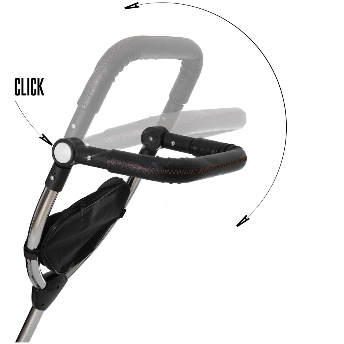 Tricicleta 3in1 105x52x94 cm, sezut rotativ 360°, roti fara aer, copertina reglabila, negru