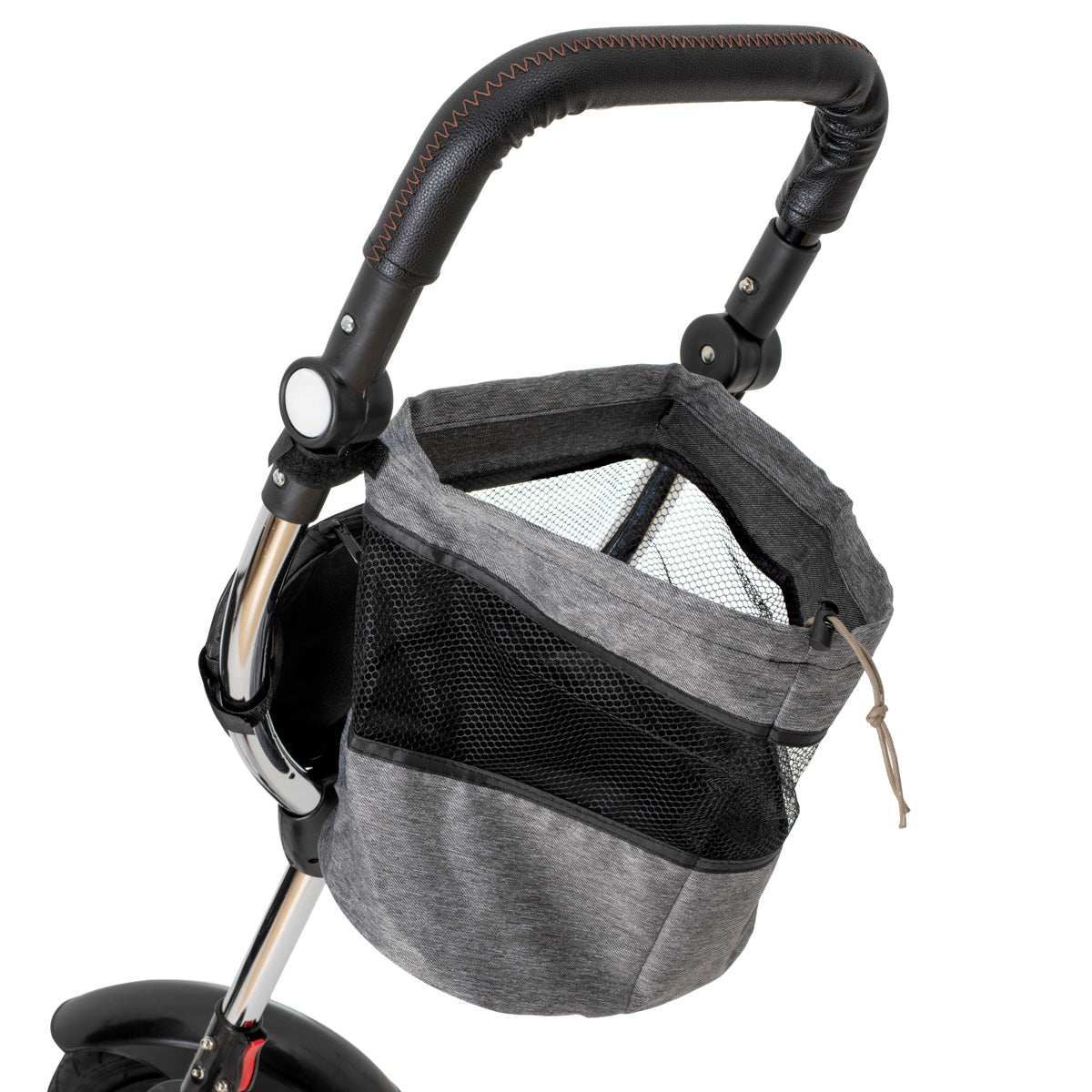 Tricicleta 3in1 105x52x94 cm, sezut rotativ 360°, roti fara aer, copertina reglabila, gri