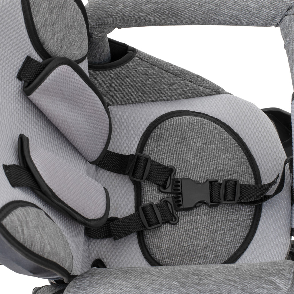 Tricicleta 3in1 105x52x94 cm, sezut rotativ 360°, roti fara aer, copertina reglabila, gri