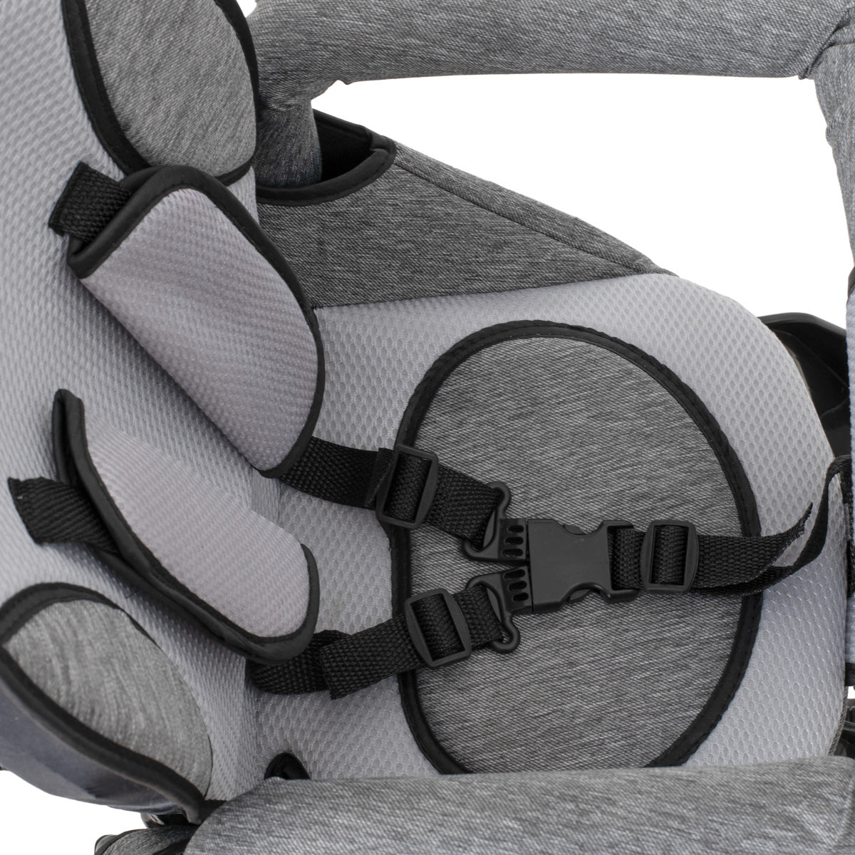 Tricicleta 3in1 105x52x94 cm, sezut rotativ 360°, roti fara aer, copertina reglabila, gri