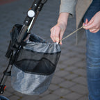 Tricicleta 3in1 105x52x94 cm, sezut rotativ 360°, roti fara aer, copertina reglabila, gri